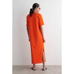 COS Jersey Tee Maxi Dress Split Side Orange Flame Casual Party Gators Date - M